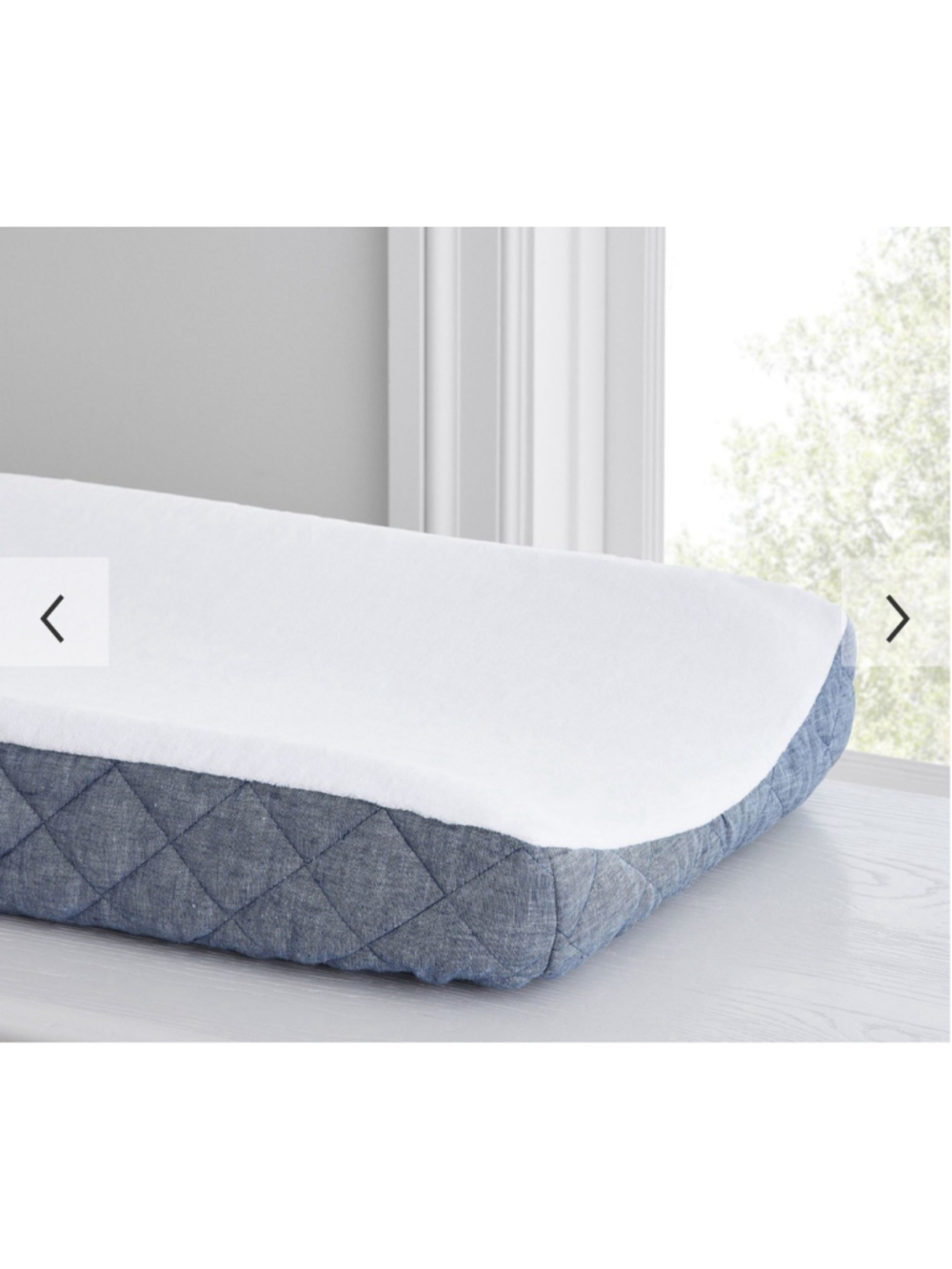 Pottery Barn Kids European Linen Terry Changing Pad Cover Indigo Blue NWT